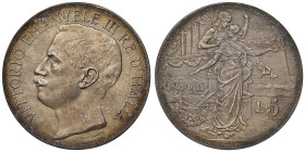 Vittorio Emanuele III 1900-1946
5 lire, Roma, 1911 R PROVA, AG 25.06 g. Ref : Pag.218
Conservation : NGC MS 65 Matte. Rarissime.