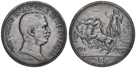 Vittorio Emanuele III 1900-1946
5 Lire, Roma, 1914 R PROVA, (Pattern) AG 25 g. Ref : Pag. Prove 220
Conservation : NGC PROOF 65 MATTE.
Rarissime. Top ...