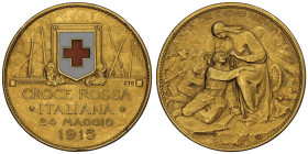 Medaglia in oro, 1915, Croce Rossa, AU 14.95 g. 31 mm Opus Cavazzoni
Avers : CROCE ROSSA * ITALIANA * 24 MAGGIO 1915
Revers : Crocerossina che assite ...