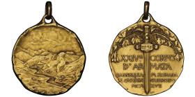 Médaille en or 1917, XXIV CORPO D'ARMATA MCMXVII, AU 14.97 g. 750 ‰, 27 mm 
Conservation : Superbe