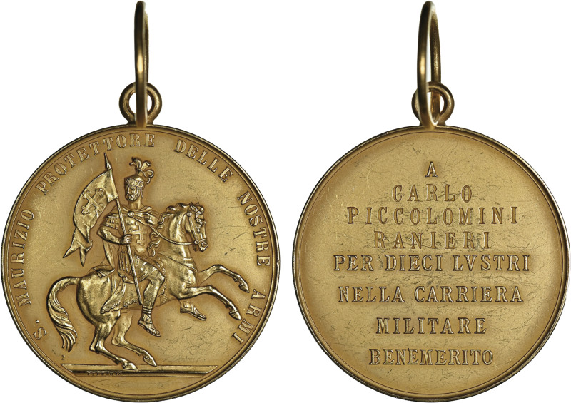 Medaglia Mauriziana per Merito Militare, ND, AU 79.56g. 917 ‰, 51 mm. Opus Ferra...