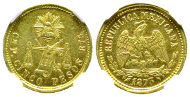 5 Pesos , Culiacan mint, 1873 Cn-P, AU
Ref : KM#412.2
Conservation : NGC AU 58