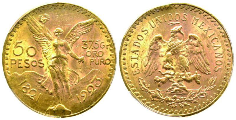50 Pesos, 1923, AU 41.66 g. 900‰
Ref : KM#481, Fr.172
Conservation : PCGS MS 63...