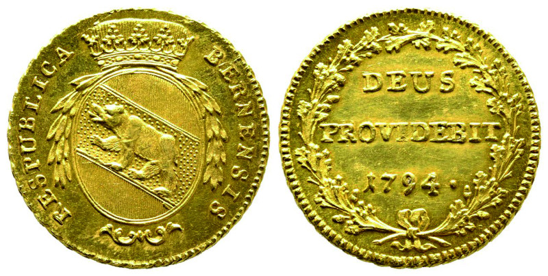 SUISSE
République Bernensis 
2 Duplone, Bern, 1794, AU 15.24 g. 
Ref : Fr.181, K...