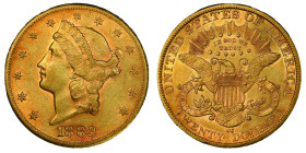 20 Dollars , Carson City, 1882 CC, AU 33.43 g. Ref : Fr. 176, KM#74.2
Conservation : PCGS AU 53