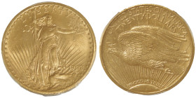 20 Dollars, Philadelphia, 1908, MOTTO, AU 33.43 g.
Ref : Fr.185, KM#131
Conservation : PCGS MS 63