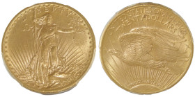 20 Dollars, Denver, 1908 D, MOTTO, AU 33.43 g.
Ref : Fr.187, KM#131
Conservation : PCGS MS 63