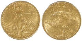 20 Dollars, Philadephia, 1909, MOTTO, AU 33.43 g. Ref : Fr.185, KM#131
Conservation : PCGS MS 62