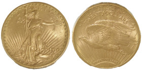 20 Dollars, Denver, 1910 D, MOTTO, AU 33.43 g.
Ref : Fr.187, KM#131
Conservation : PCGS MS 65