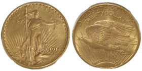 20 Dollars, Philadephia, 1914, MOTTO, AU 33.43 g.
Ref : Fr.185, KM#131
Conservation : PCGS MS 63