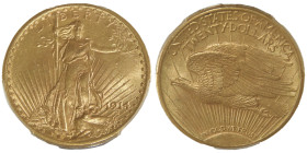 20 Dollars, Denver, 1914 D, MOTTO, AU 33.43 g.
Ref : Fr.187, KM#131
Conservation : PCGS MS 64