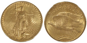 20 Dollars, Philadephia, 1915, MOTTO, AU 33.43 g.
Ref : Fr.185, KM#131
Conservation : PCGS MS 62