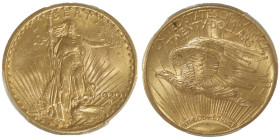 20 Dollars, Philadephia, 1920, MOTTO, AU 33.43 g.
Ref : Fr.185, KM#131
Conservation : PCGS MS 64