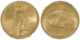 20 Dollars, Philadephia, 1924, MOTTO, AU 33.43 g.
Ref : Fr.185, KM#131
Conservation : PCGS MS 66