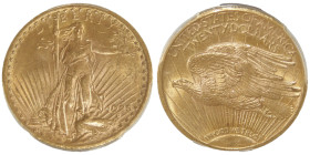 20 Dollars, Denver, 1925 D, MOTTO, AU 33.43 g.
Ref : Fr.187, KM#131
Conservation : PCGS MS 62+