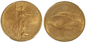 20 Dollars, Denver, 1926 D, MOTTO, AU 33.43 g.
Ref : Fr.187, KM#131
Conservation : PCGS MS 62