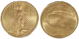 20 Dollars, Philadephia, 1927, MOTTO, AU 33.43 g.
Ref : Fr.185, KM#131
Conservation : PCGS MS 66
