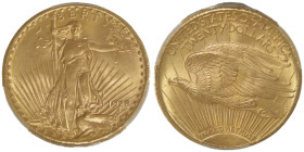 20 Dollars, Philadephia, 1928, MOTTO, AU 33.43 g.
Ref : Fr.185, KM#131
Conservation : PCGS MS 66