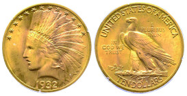 10 Dollars, Philadelphia, 1932, AU
Ref : Fr. 166, KM#130
Conservation : PCGS MS 65. Rarissime dans cet état.