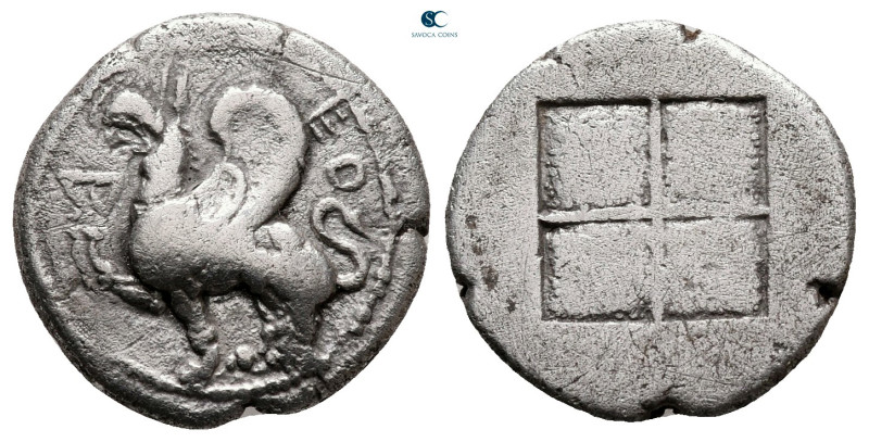 Thrace. Abdera circa 492-473 BC. 
Drachm AR

16 mm, 3,15 g

Δ-Ε-Ο, winged g...