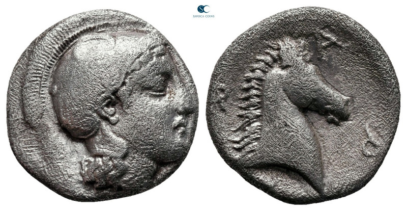 Thessaly. Pharsalos circa 420-400 BC. 
Hemidrachm AR

15 mm, 2,69 g

Head o...