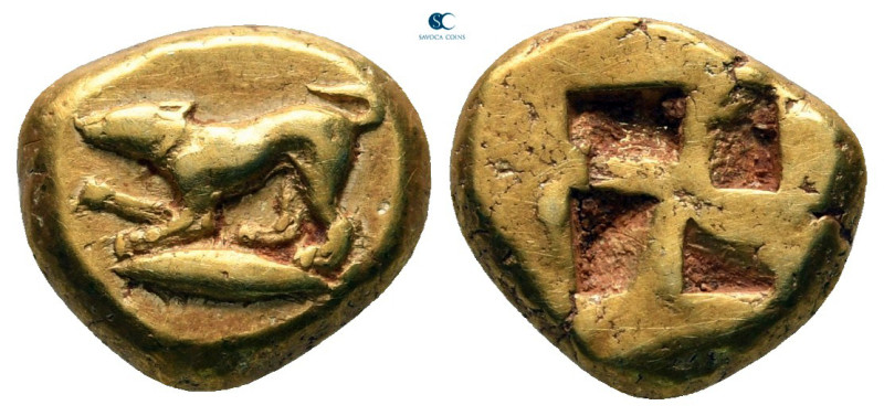 Mysia. Kyzikos circa 500-450 BC. 
Sixth Stater or Hekte EL

9 mm, 2,65 g

D...
