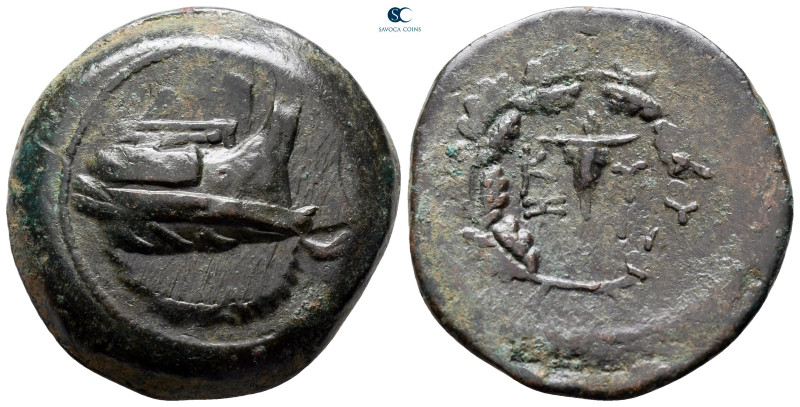 Mysia. Kyzikos circa 300-200 BC. 
Bronze Æ

28 mm, 18,20 g

Prow to right /...