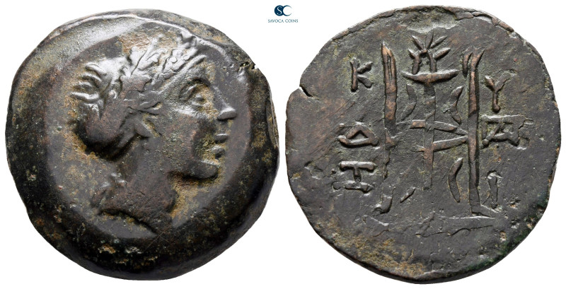 Mysia. Kyzikos circa 300-200 BC. 
Bronze Æ

26 mm, 13,91 g

Head of Kore So...