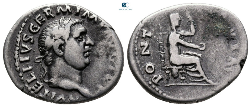 Vitellius AD 69. Rome
Denarius AR

21 mm, 3,18 g

A VITELLIVS GERM IM[P AVG...