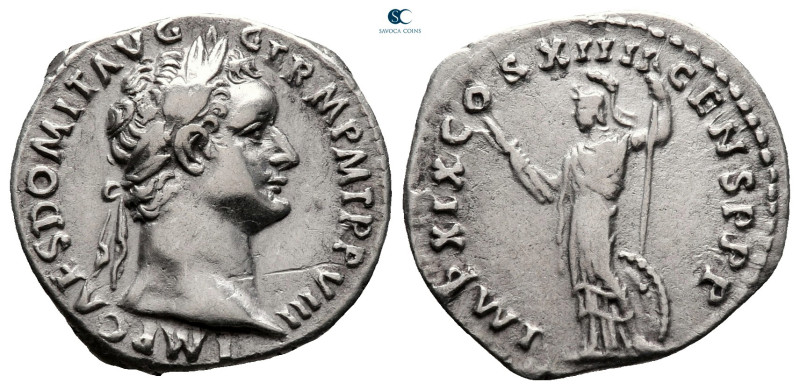 Domitian AD 81-96. Struck AD 88-89. Rome
Denarius AR

17 mm, 3,36 g

IMP CA...