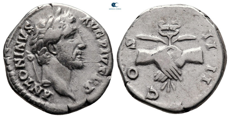 Antoninus Pius AD 138-161. Rome
Denarius AR

18 mm, 3,29 g

ANTONINVS AVG P...