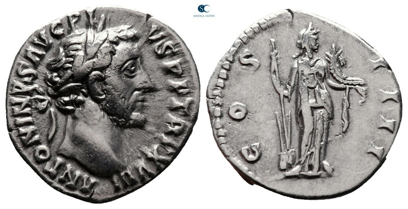 Antoninus Pius AD 138-161. Rome
Denarius AR

18 mm, 2,87 g

ANTONINVS AVG P...