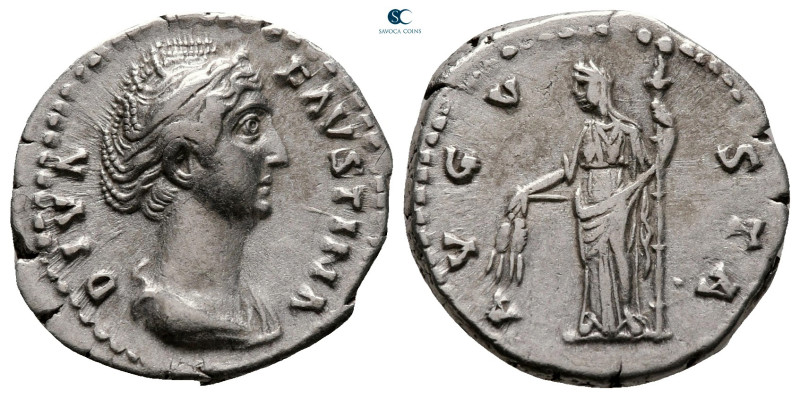 Diva Faustina I AD 140-141. Rome
Denarius AR

19 mm, 3,33 g

DIVA FAVSTINA,...