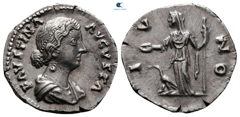 Faustina II AD 147-175. Rome
Denarius AR

19 mm, 3,11 g

FAVSTINA AVGVSTA, ...