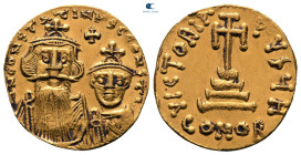 Constans II, with Constantine IV AD 641-668. Constantinople. Solidus AV