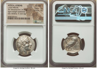 ATTICA. Athens. Ca. 455-440 BC. AR light-weight specimen tetradrachm (25mm, 16.92 gm, 12h). NGC Choice AU 5/5 - 4/5. Early transitional issue. Head of...