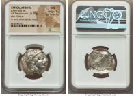 ATTICA. Athens. Ca. 440-404 BC. AR tetradrachm (26mm, 17.19 gm, 12h). NGC MS 5/5 - 4/5. Mid-mass coinage issue. Head of Athena right, wearing earring,...