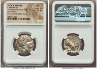 ATTICA. Athens. Ca. 440-404 BC. AR tetradrachm (24mm, 17.23 gm, 9h). NGC MS 4/5 - 4/5. Mid-mass coinage issue. Head of Athena right, wearing earring, ...
