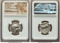 ATTICA. Athens. Ca. 440-404 BC. AR tetradrachm (24mm, 17.18 gm, 1h). NGC AU S 5/5 - 4/5. Mid-mass coinage issue. Head of Athena right, wearing earring...