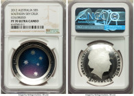 Elizabeth II Pair of silver Proof Colorized "Southern Sky - Crux" 5 Dollars 2012 NGC, 1) 5 Dollars, PR70 Ultra Cameo 2) 5 Dollars, PR69 Ultra Cameo Ro...