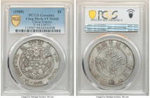 Kuang-hsü Dollar ND (1908) VF Details (Damage) PCGS, KM-Y14, L&M-11. Despite the noted chopmarks and subsequent cleaning, the remnant details are surp...
