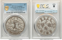Hsüan-t'ung Dollar Year 3 (1911) VF Details (Chop Mark) PCGS, Tientsin mint, KM-Y31.1, L&M-36. With period variety. The scarcer variety of this prolif...