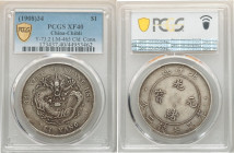 Chihli. Kuang-hsü Dollar Year 34 (1908) XF40 PCGS, Pei Yang Arsenal mint, KM-Y73.2, L&M-465. Long spine on tail, cloud connected variety. With bold gu...