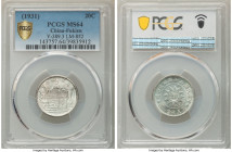 Fukien. Republic 20 Cents Year 20 (1931) MS64 PCGS, KM-Y389.3, L&M-852. A sharp, near-gem representative of this popular type draped in bright silver ...