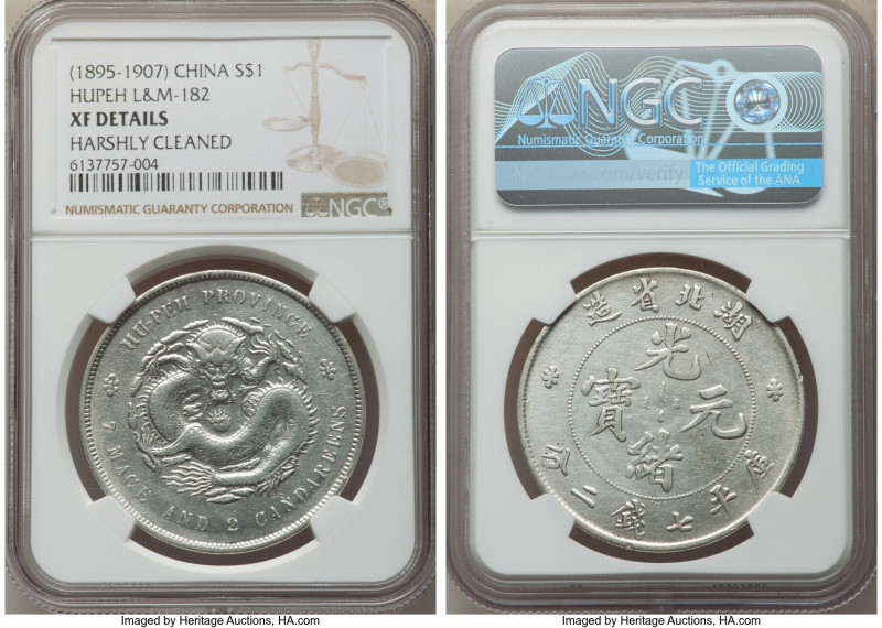 Hupeh. Kuang-hsü Dollar ND (1895-1907) XF Details (Harshly Cleaned) NGC, Ching m...