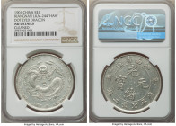 Kiangnan. Kuang-hsü Dollar CD 1901 AU Details (Cleaned) NGC, KM-Y145a.6, L&M-244. Thick or bold HAH variety with dotted eyes on dragon. Cleaning rende...