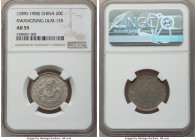 Kwangtung. Pair of Certified 20 Cents NGC, 1) Kuang-hsü 20 Cents ND (1890-1908) - AU55, KM-Y201, L&M-135 2) Republic 20 Cents Year 3 (1914) - MS61, KM...