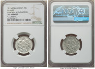 Republic "Dragon & Phoenix" 20 Cents (2 Chiao) Year 15 (1926) AU Details (Cleaned) NGC, KM-Y335, L&M-82. A piece that has been rendered blast white fr...