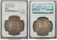 Republic Sun Yat-sen "Memento" Dollar ND (1927) MS65 NGC, KM-Y318a.1, L&M-49. Six-pointed stars variety. This Gem Mint State piece is quite appealing ...