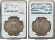 Republic Sun Yat-sen "Memento" Dollar ND (1927) AU53 NGC, KM-Y318a, L&M-49. Six-pointed stars variety. Double-die reverse variety. A highly alluring p...